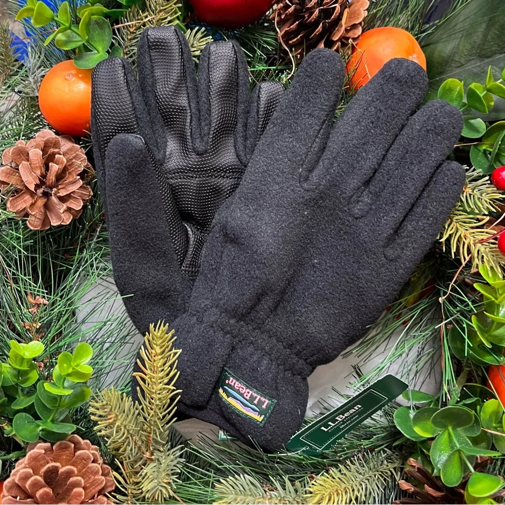 L.L.Bean Kids' Mountain Classic Fleece Gloves- Black A4